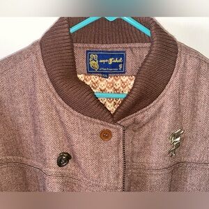 Small batch custom herringbone knit bomber style jacket from small SF shop. XXL